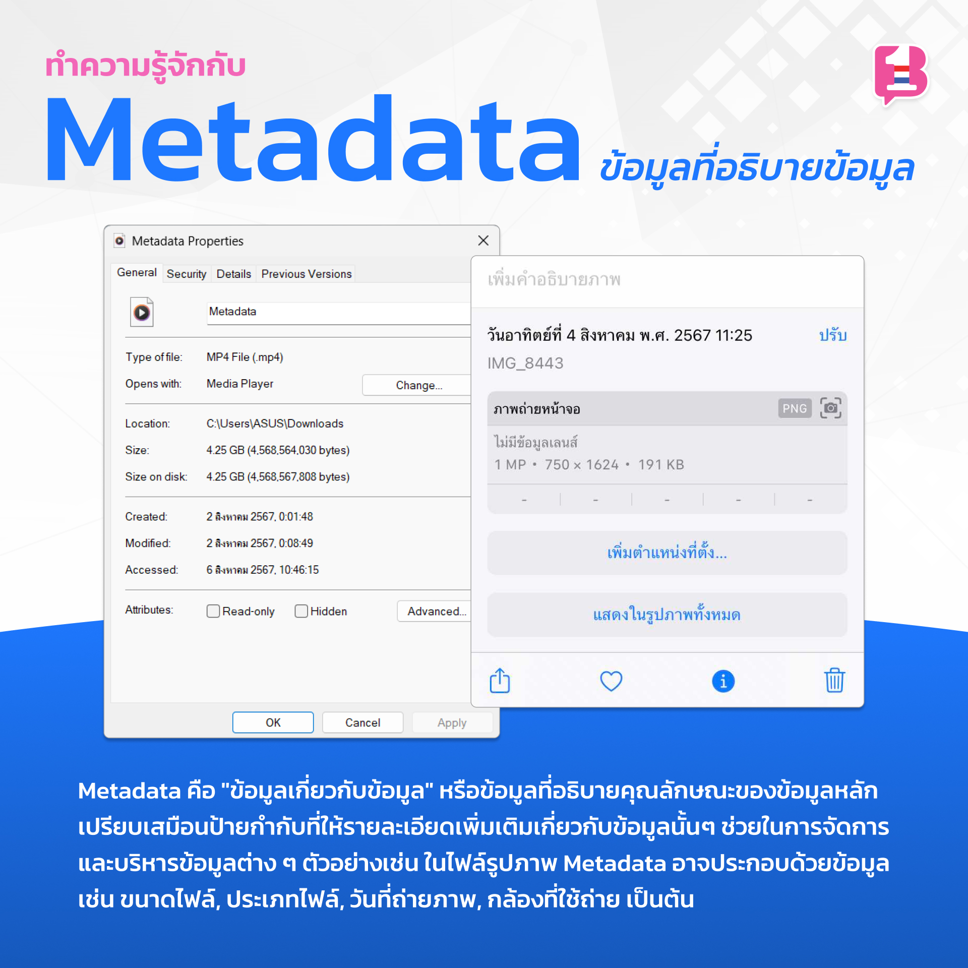 รู้จัก Metadata แล้วหรือยัง?... - Be1 Digital Co.,Ltd. | Facebook