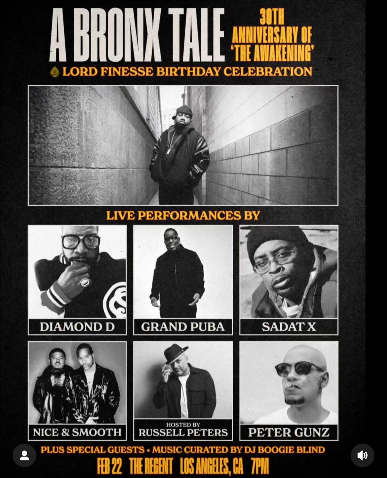 Lord Finesse birthday celebration out here in LA Feb 22nd gonna be 🔥