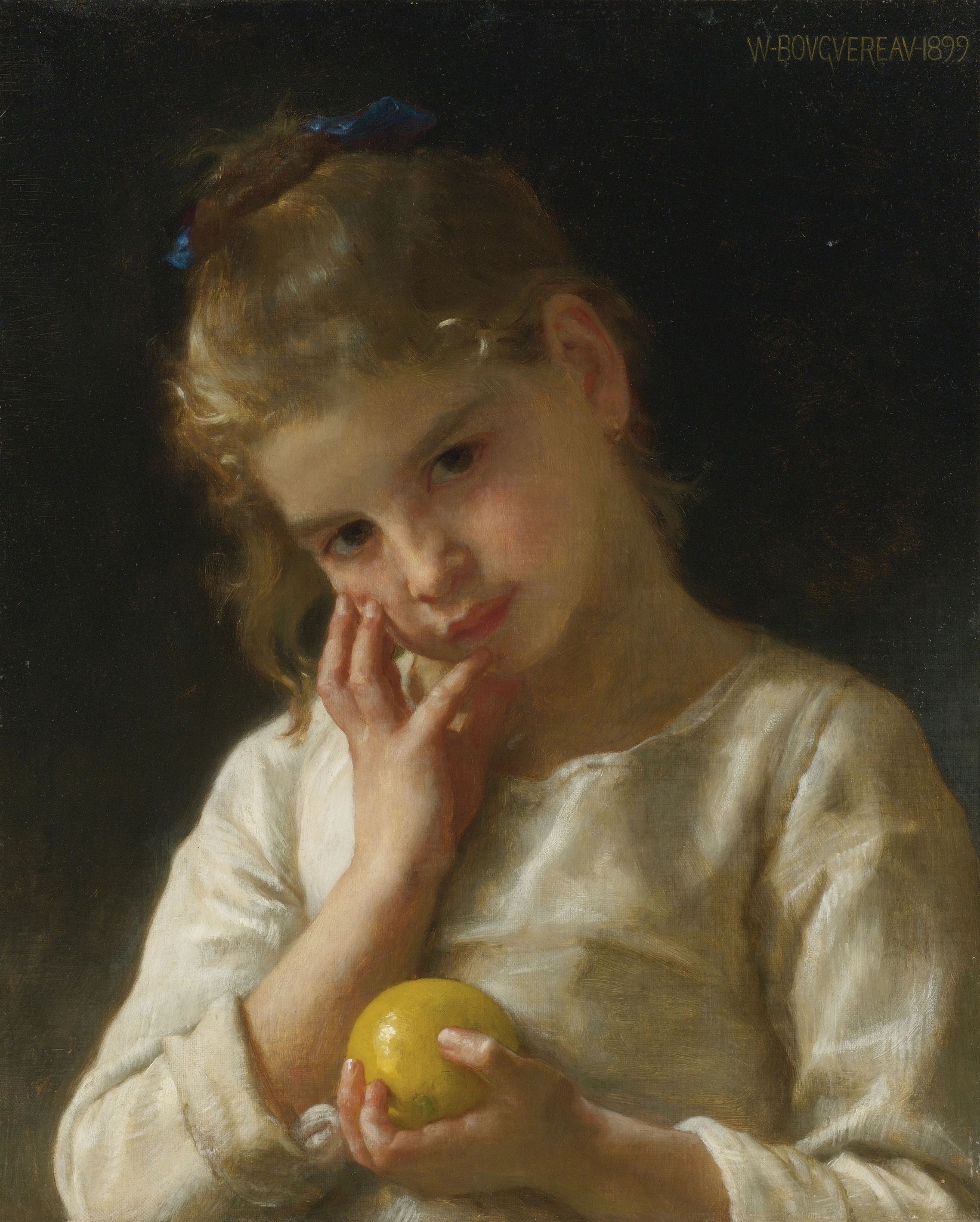 William-Adolphe Bouguereau Le Citron (Lemon) signed W-BOUGUEREAU 