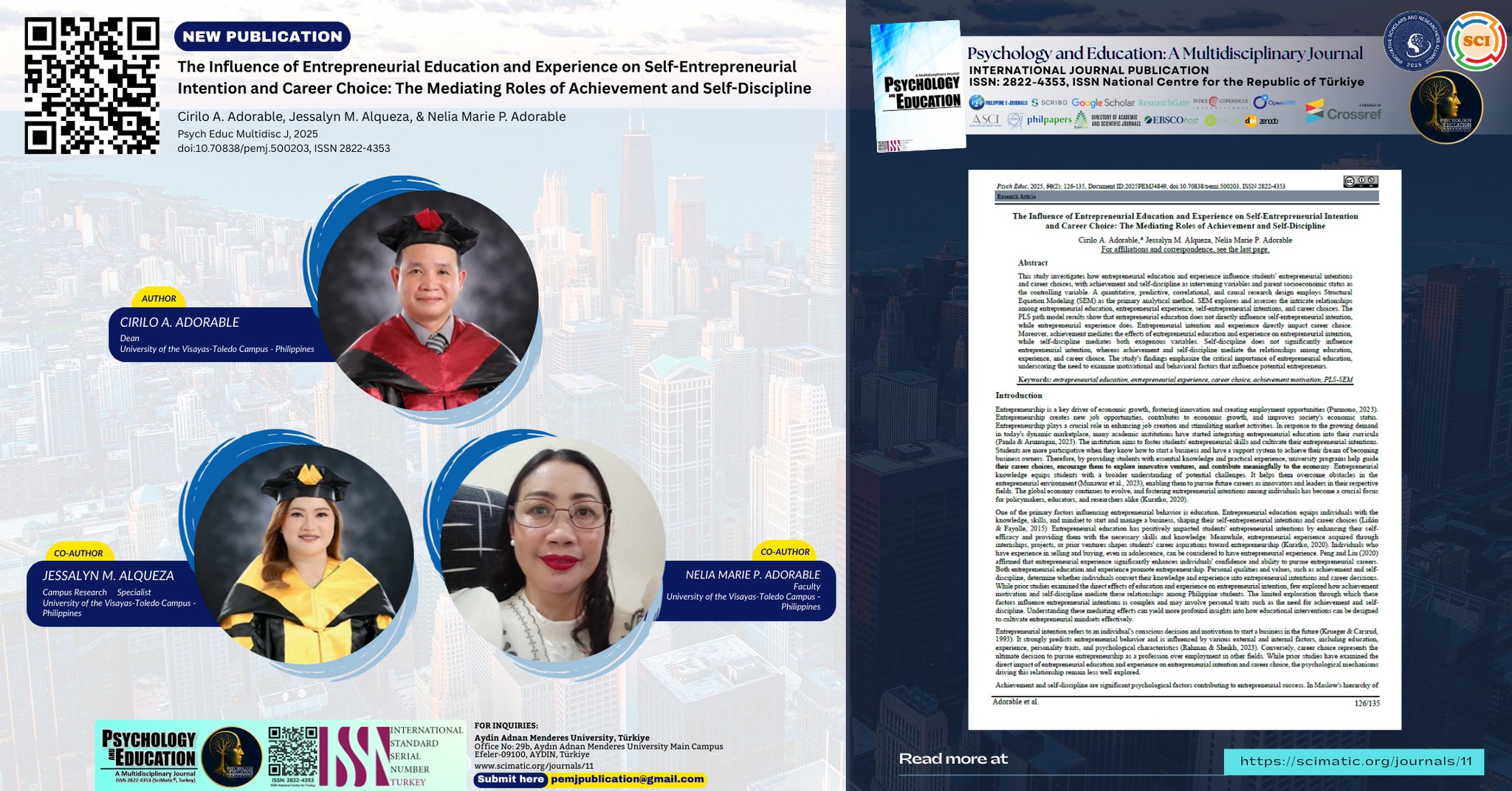 Psychology - 𝑵𝒆𝒘 𝑱𝒐𝒖𝒓𝒏𝒂𝒍 𝑷𝒖𝒃𝒍𝒊𝒄𝒂𝒕𝒊𝒐𝒏 𝑨𝒍𝒆𝒓𝒕! Psychology and Education: A ...