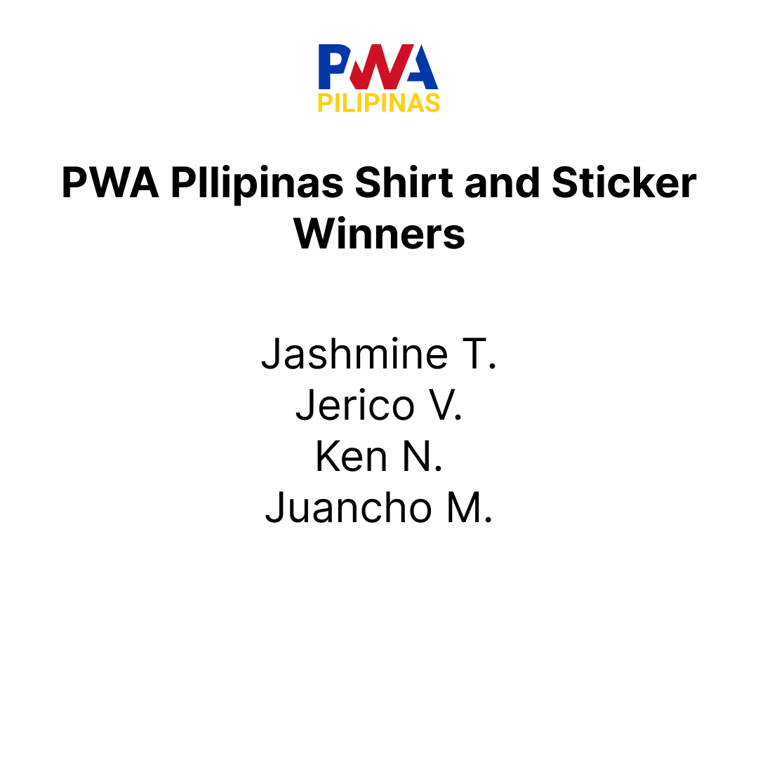 PWA Pilipinas - Congratulations to the winners of PWA...