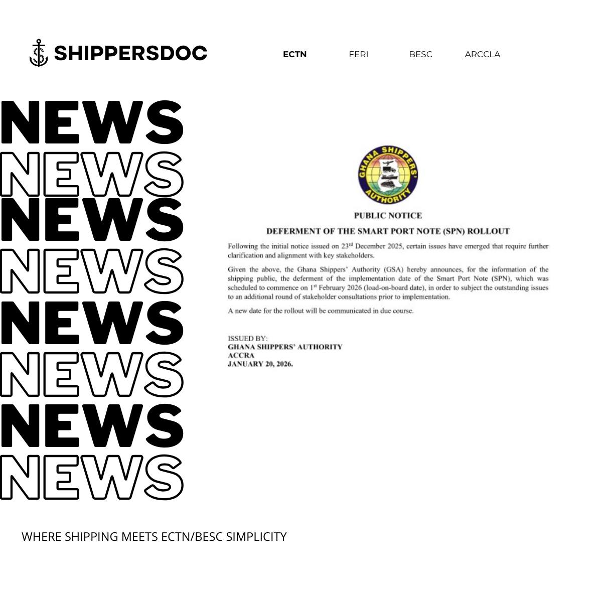 Shippersdoc - 🌍 GHANA – UPDATE SPN / SMART PORT NOTE... | Facebook