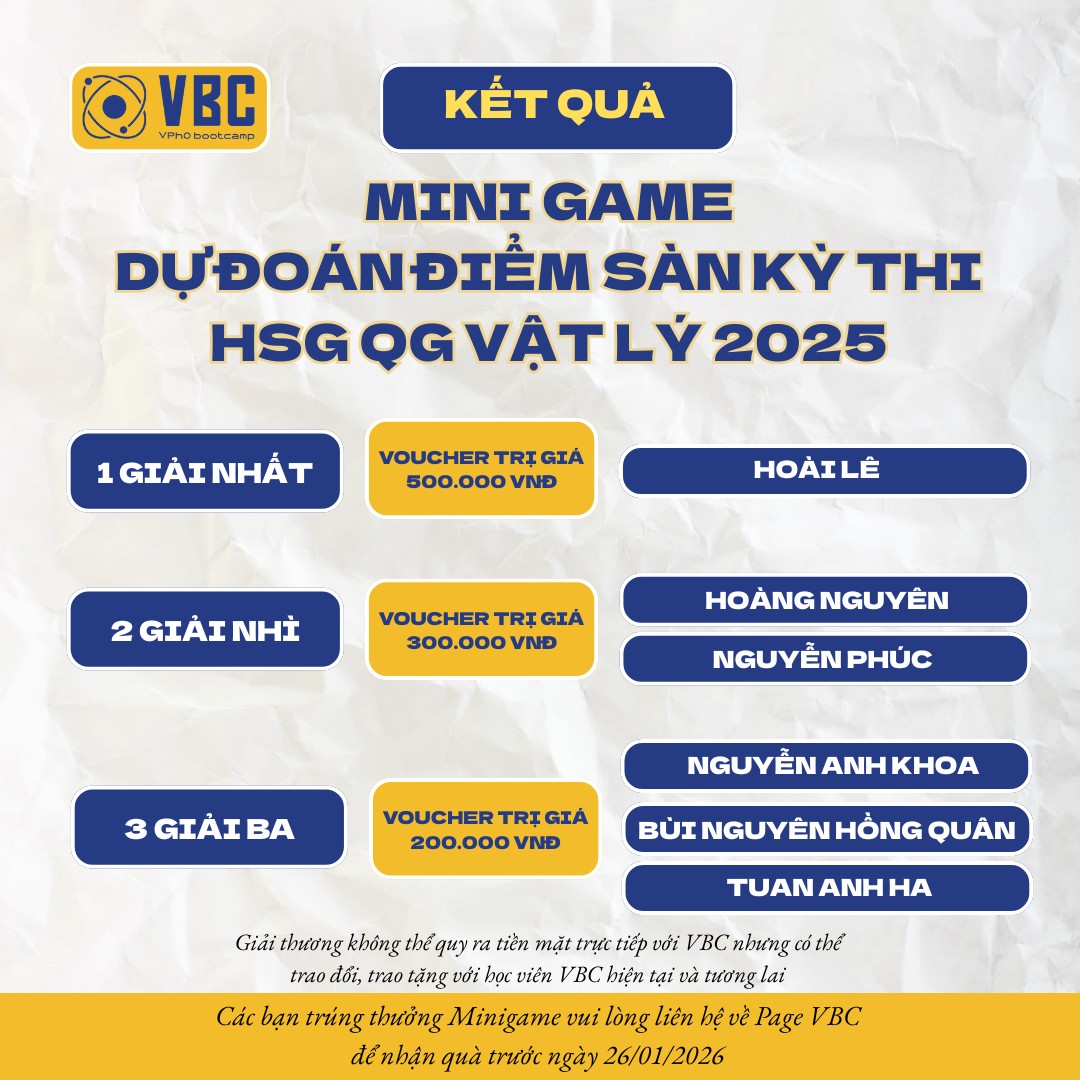 VPhO Boot Camp - Học sinh Giỏi Quốc Gia Vật Lý | 📢** ĐĂNG KÝ THI THỬ ...