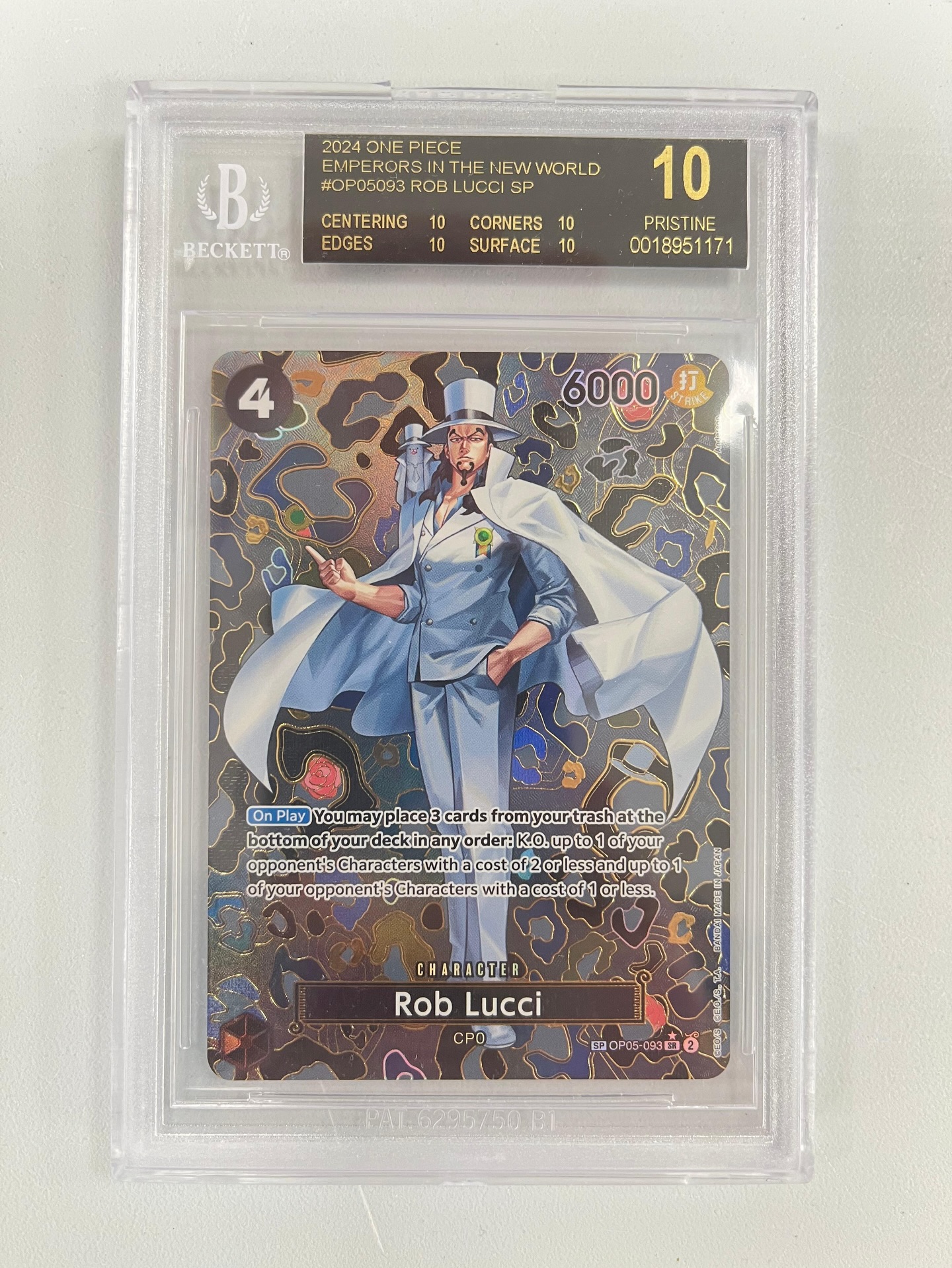 Lucci Mosaic Rare OP05-093 BGS 10 Black Label 🐦 #onepiece