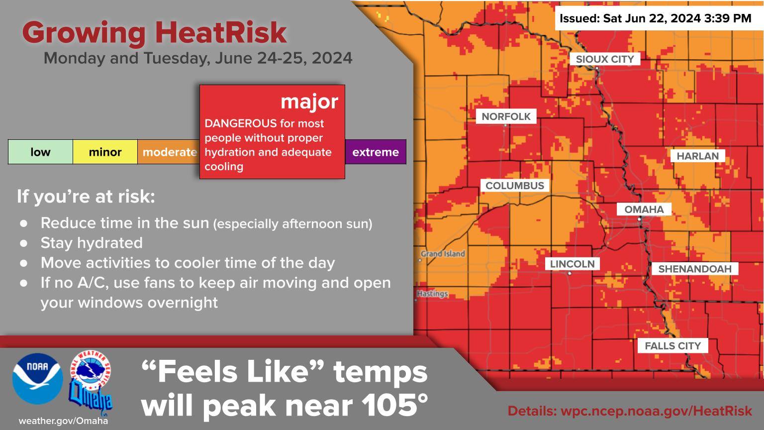 US - Hot and humid conditions will lead to major heat risk at many ...
