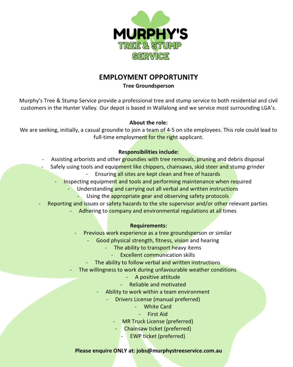Murphy’s Tree & Stump Service