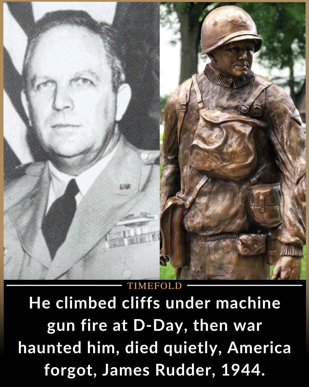 TimeFold - James Rudder led Rangers up cliffs on D-Day in 1944. Years ...