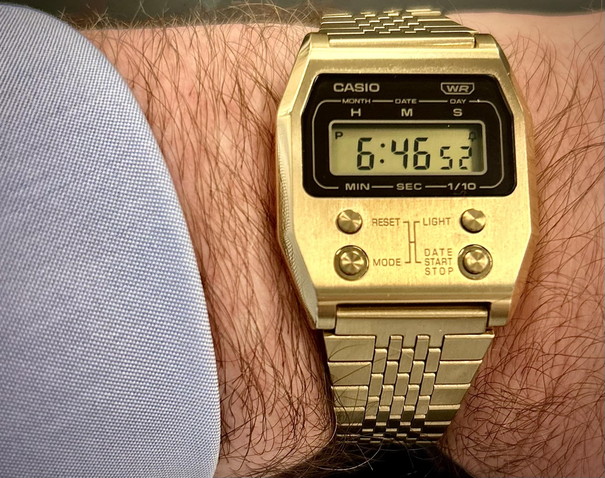 The Casio all stainless steel vintage collection watch A1000MA-7EF