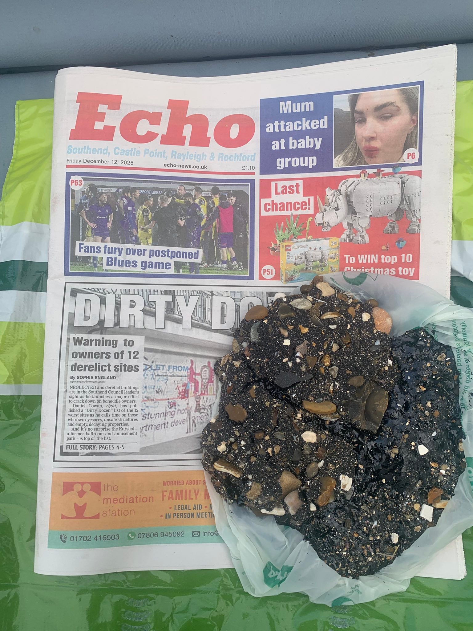 Alex found another Bitumen blob, last Friday afternoon following a 