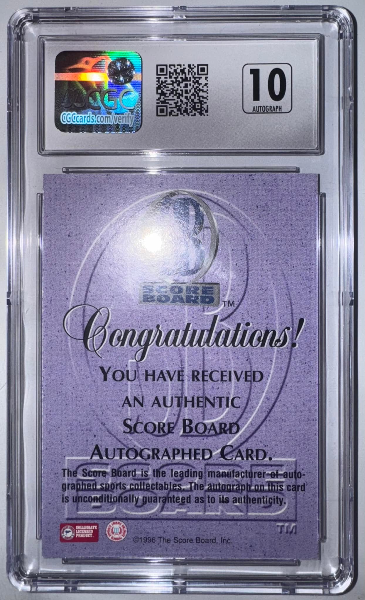 Kobe Bryant autographed 1996 Score Board card for sale