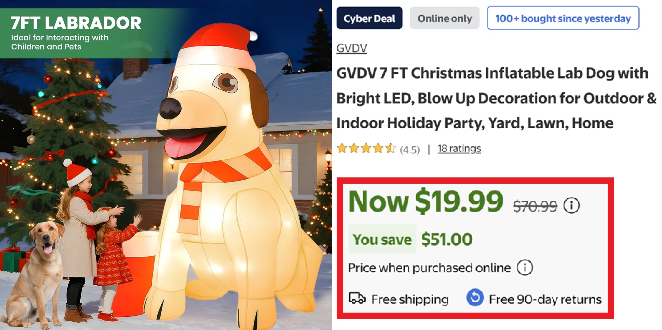 7- Feet Christmas Inflatable Lab... - Glitch & Deals World | Facebook