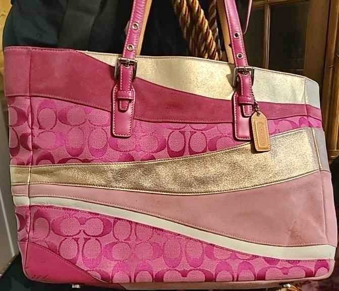 Coach Signature Patchwork Tote Bag - Pink - Totes | Facebook 