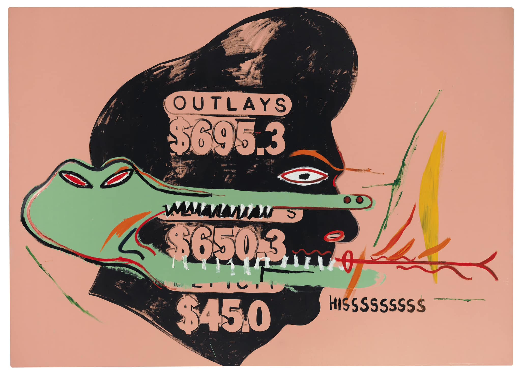 Basquiat and Warhol. Painting four Hands) Jean-Michel Basquiat et