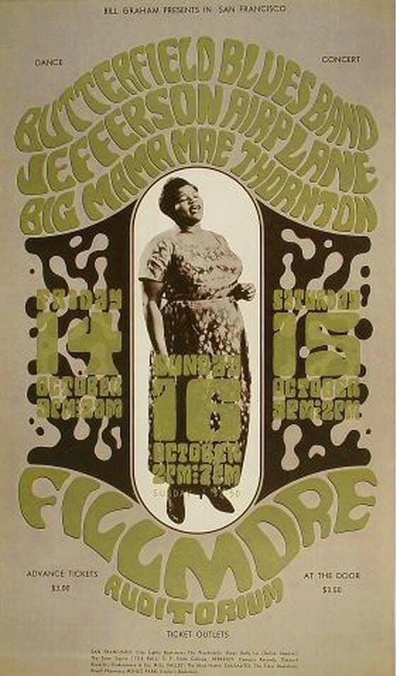 1967 Fillmore Auditorium poster for Paul Butterfield Blues Band