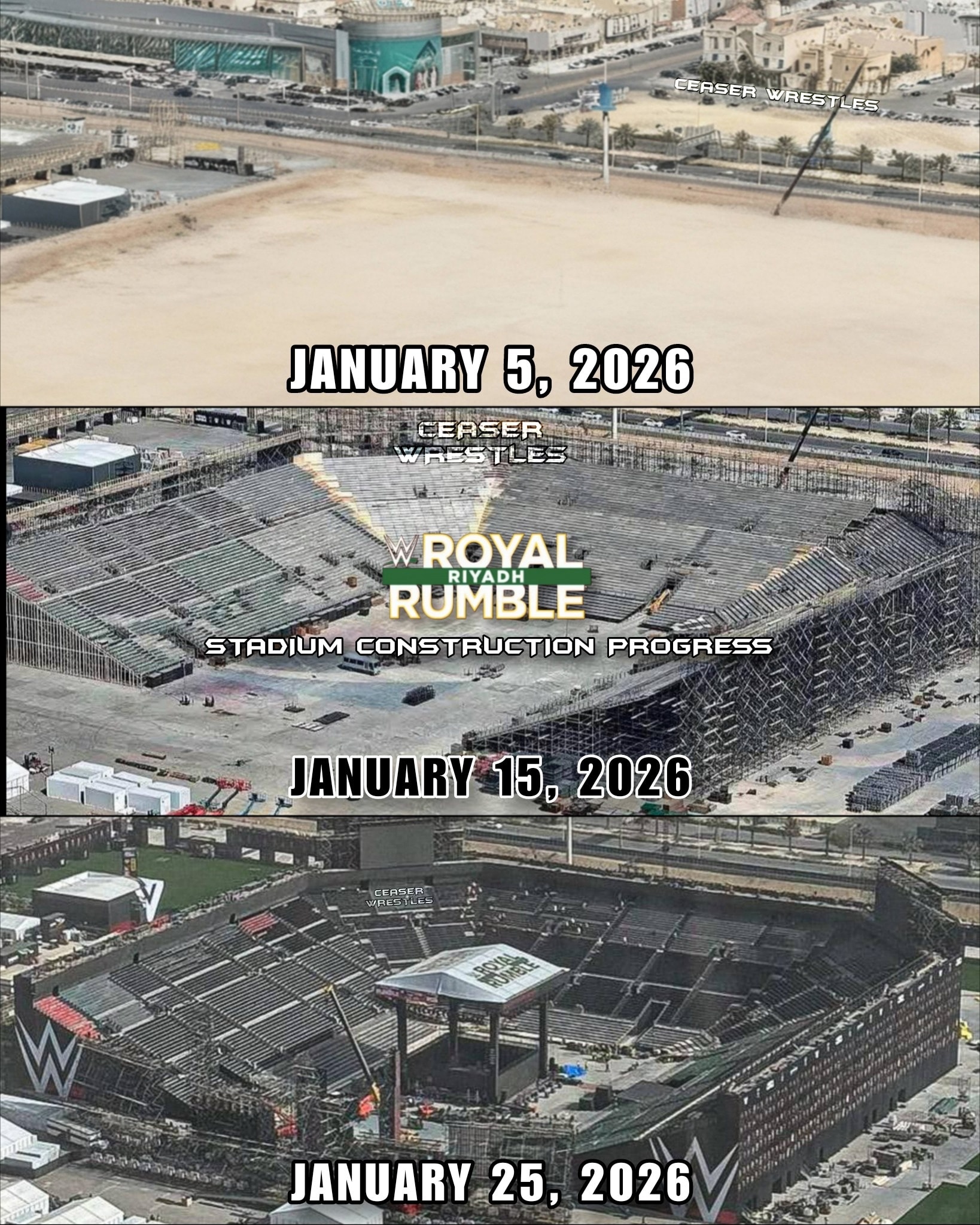 We Love WWE - WWE Royal Rumble 2026 (Riyadh) stage... | Facebook