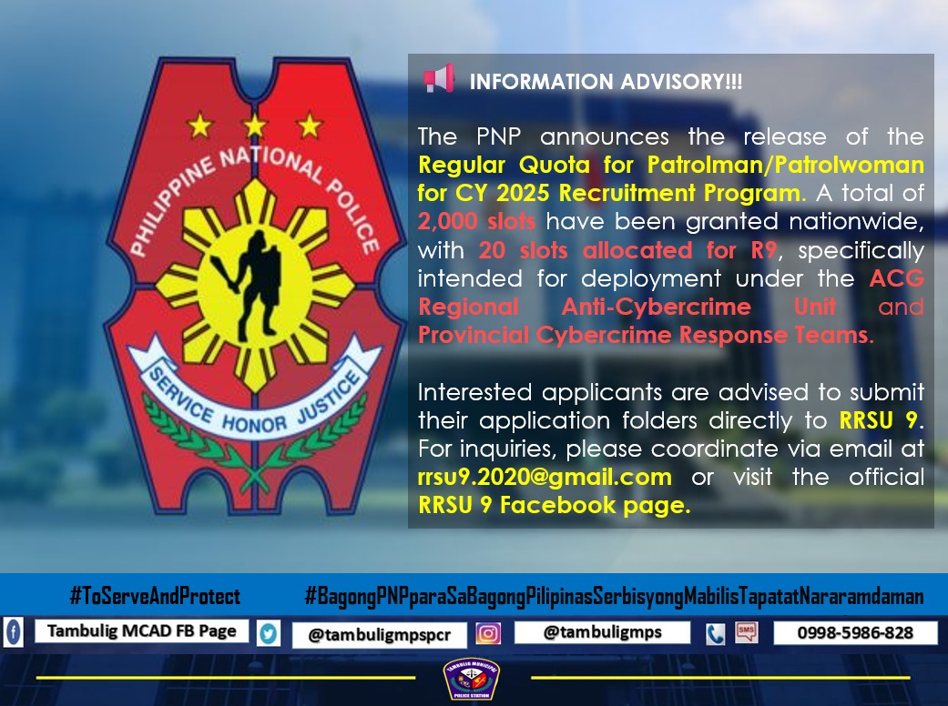 📢 INFORMATION... - Tambulig Municipal Police Station- ZSPPO | Facebook