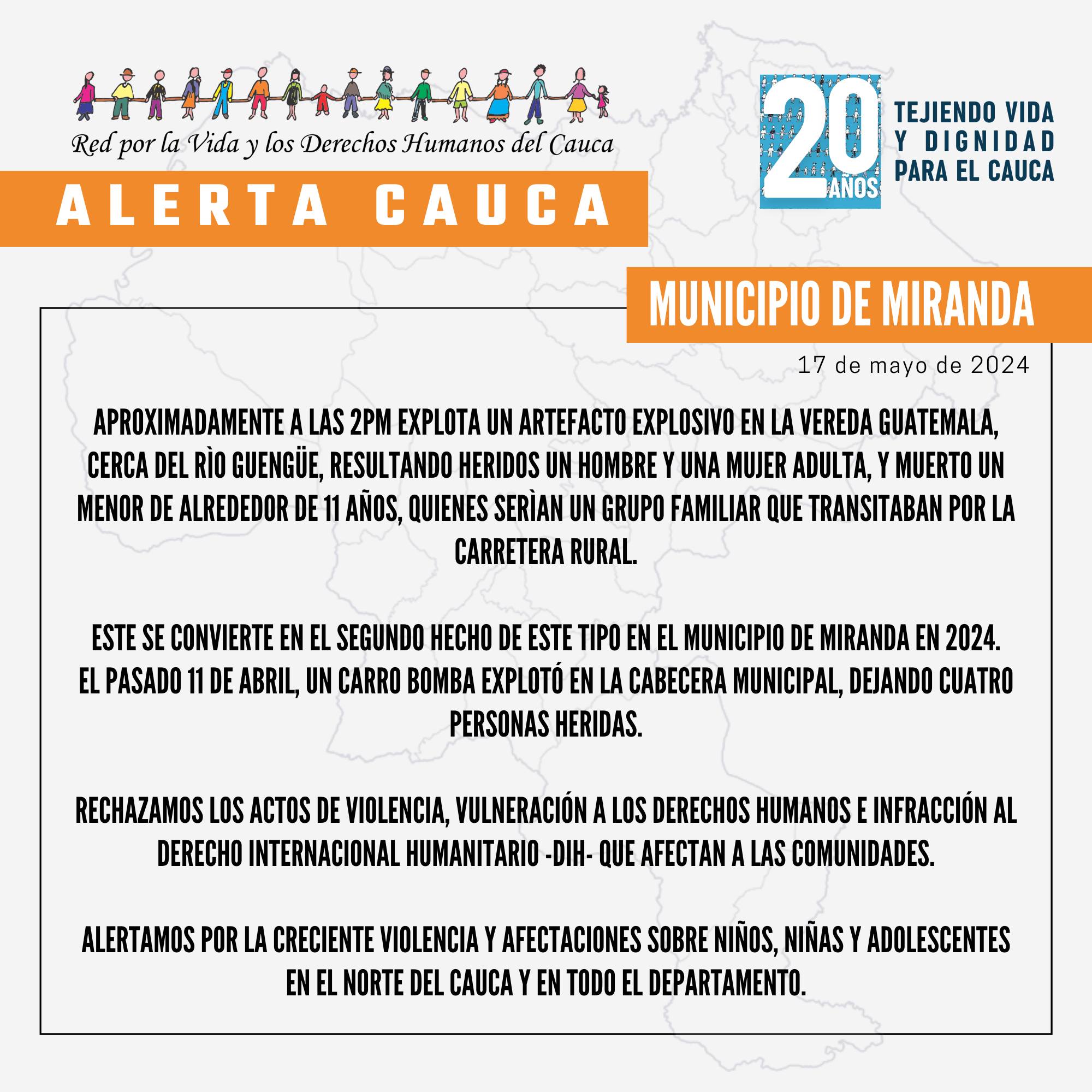 ⚠️#SOSCa... - Red por la Vida y los Derechos Humanos del Cauca