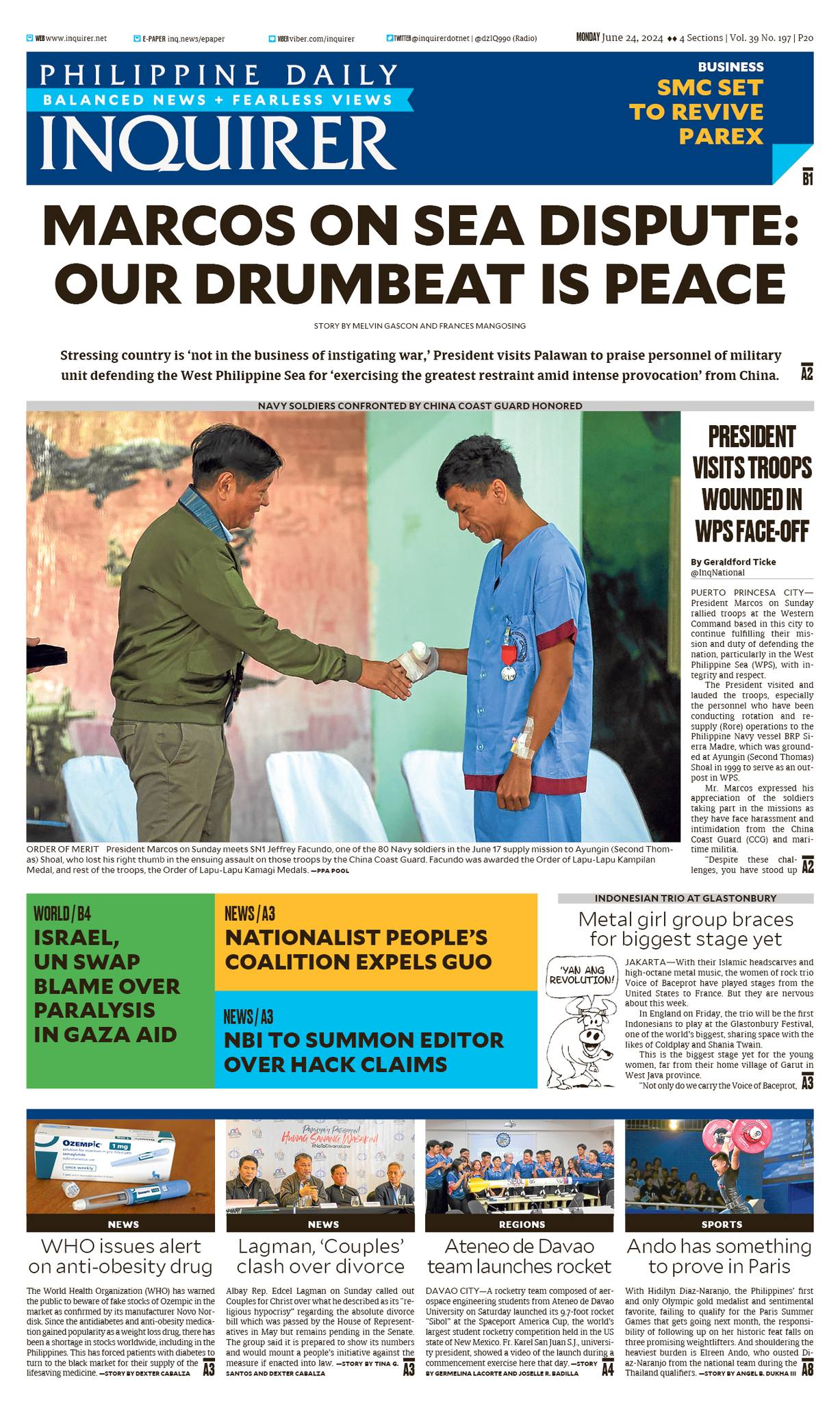 INQUIRER.net - Today's Inquirer front page (June 24,...