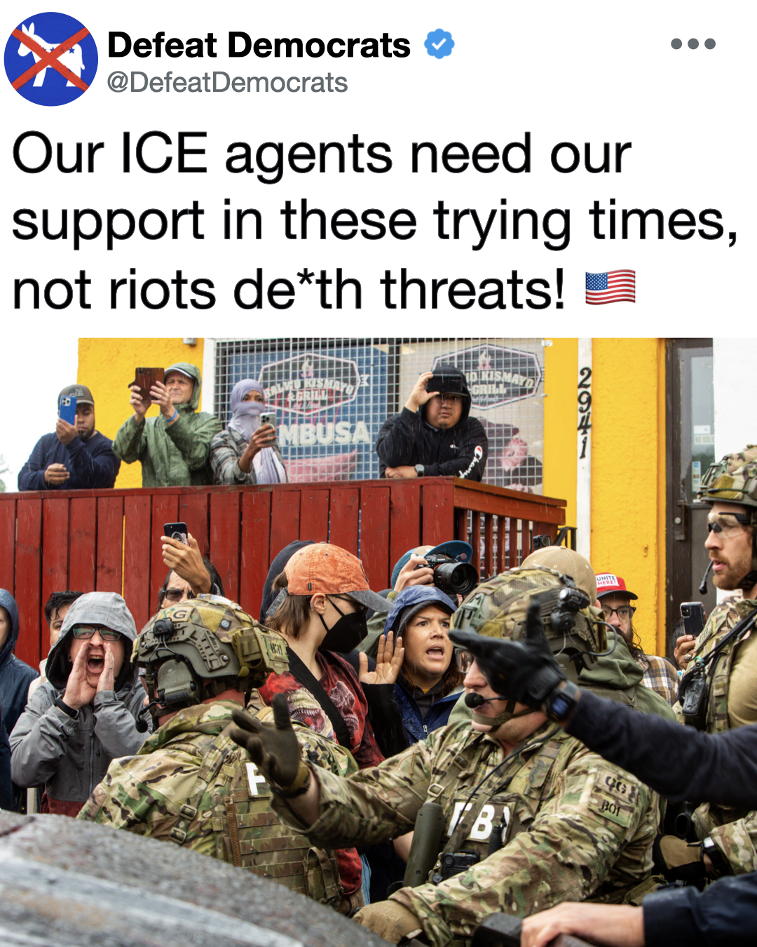 Republican - This photo tells the whole story, our brave ICE agents ...