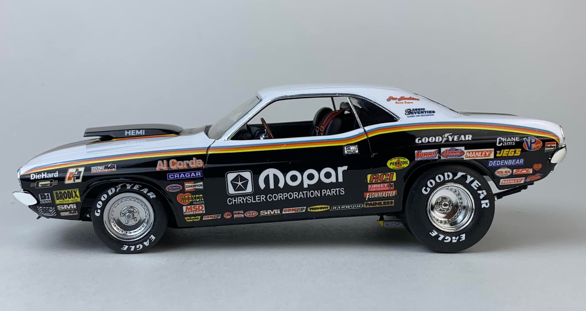 Modified Revell 70 Challenger model car