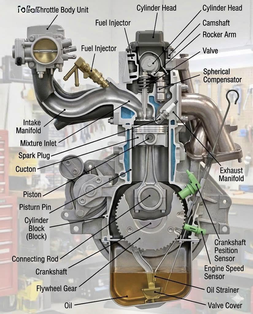 Automotiv - Here are the most common elements of a car:... | Facebook