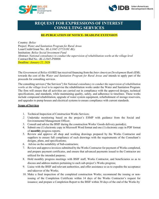 Belize Social... - Belize Social Investment Fund - BSIF
