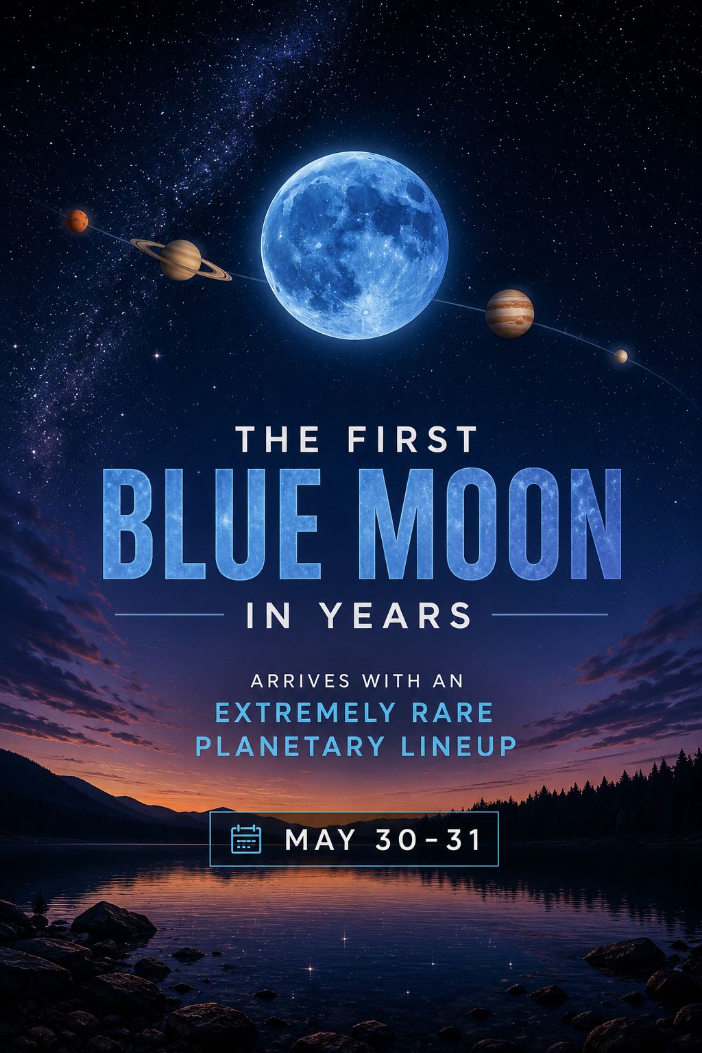 A rare blue moon is coming 4 planets align in stunning celestial
