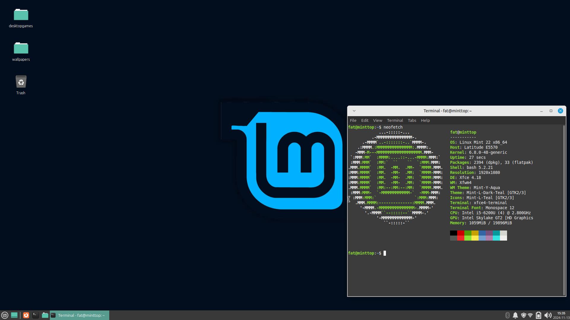linux mint xfce on old dell laptop