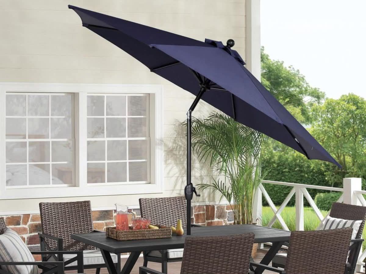 large round patio umbrella Kingdura 11ft Offset Cantilever with Base Included, Aluminum Outdoor Umbrella, 360° Rotation & Infinite Tilt, Heavy Duty Frame for Deck Pool Backyard, Beige : Patio, Lawn Men's Power Port:Bullet HD Designs Outdoors Patio The pole and framework