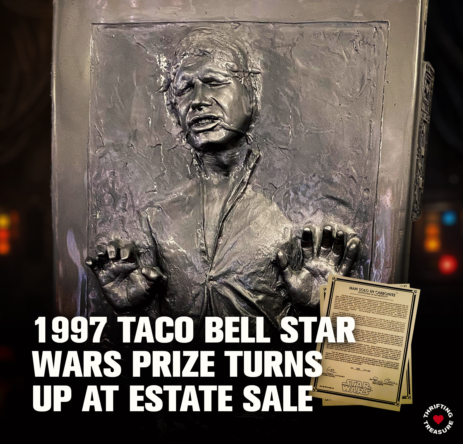 Thrifting - Crazy estate sale find: Someone paid $750 for a Han Solo in ...