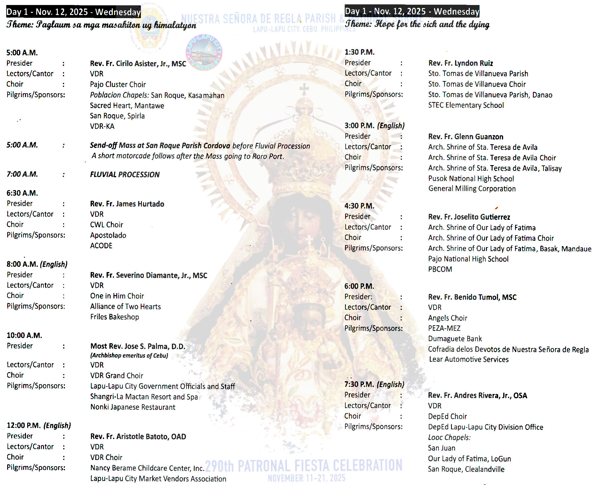 RPN DYKC Cebu - The Daily Novena / Mass Schedule for the... | Facebook