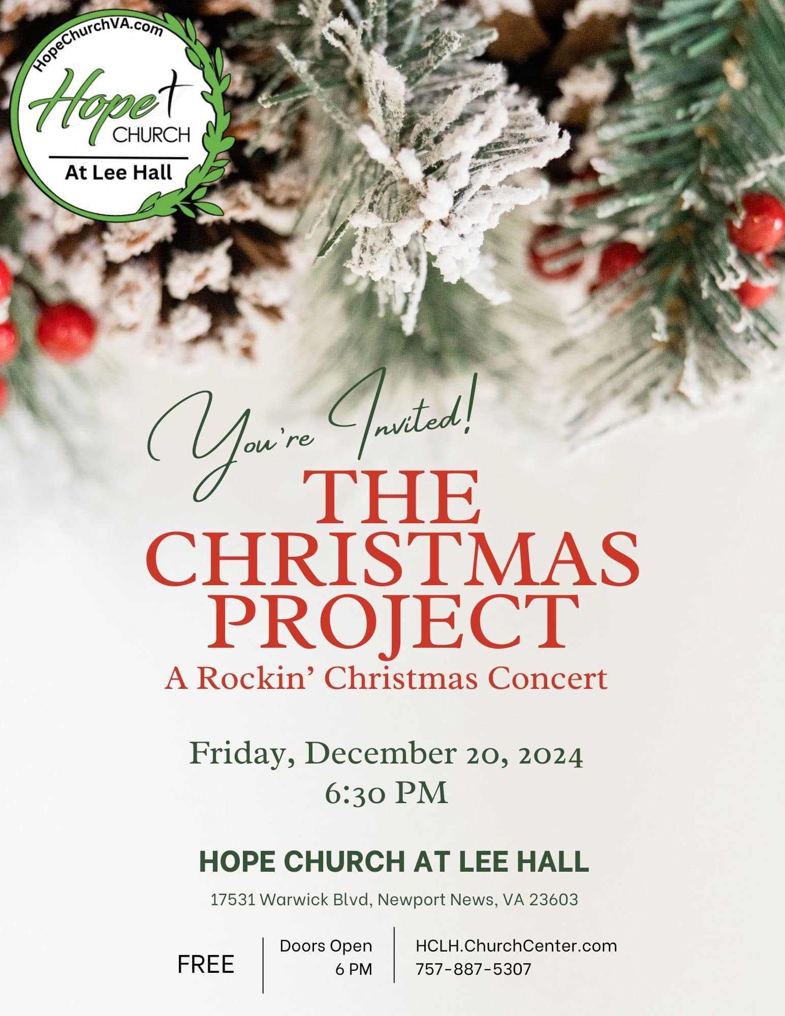 Hope - Join Us for a Rockin' Christmas Concert! Get ready to