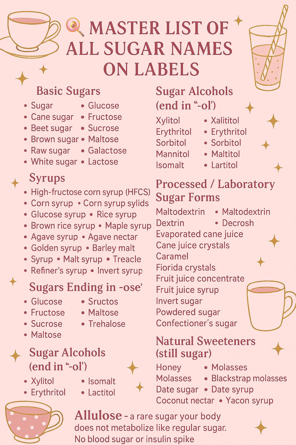 Understanding Sugar and its Various Names