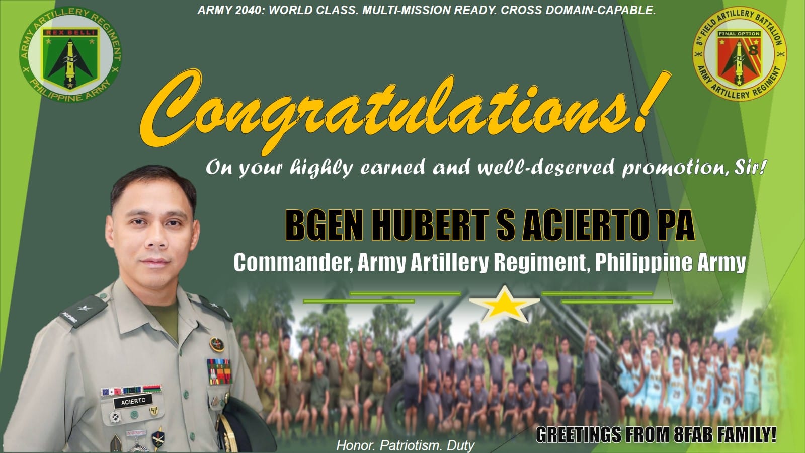 To our Regiment... - 8th Field Artillery Battalion, AAR, PA | Facebook