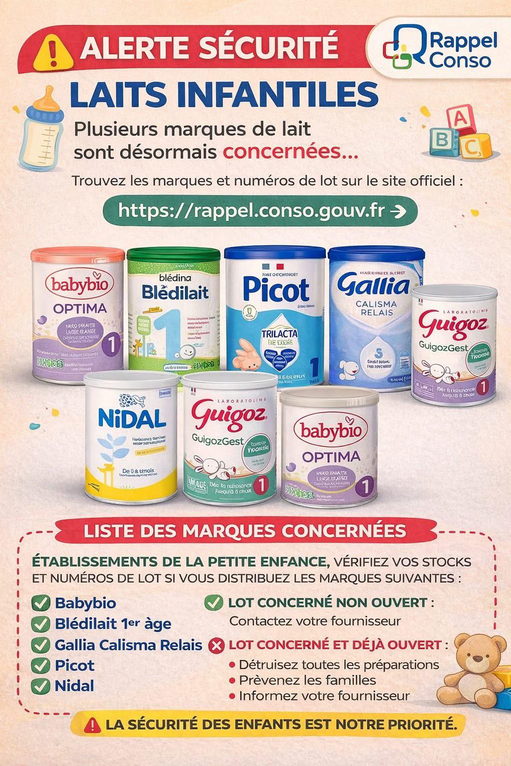 Micro - 🚨 Alerte sécurité – laits infantiles🚨 Un rappel concerne ...