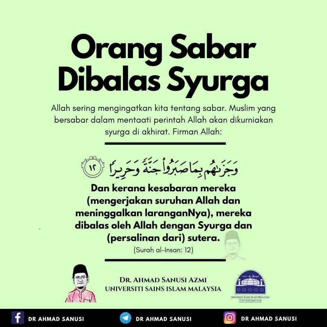 Syurga Balasan Bagi Yang Sabar... - Geng Surau Putrajaya GSP | Facebook