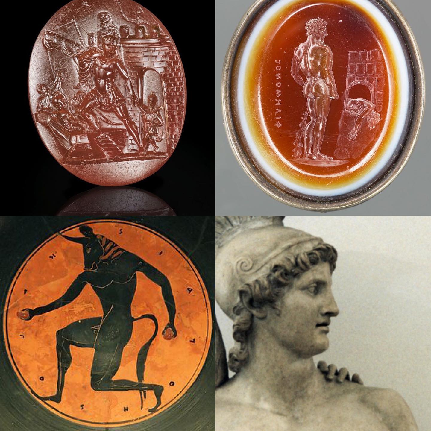 a roman carnelian of ring represents the escape or exiting from the # ...