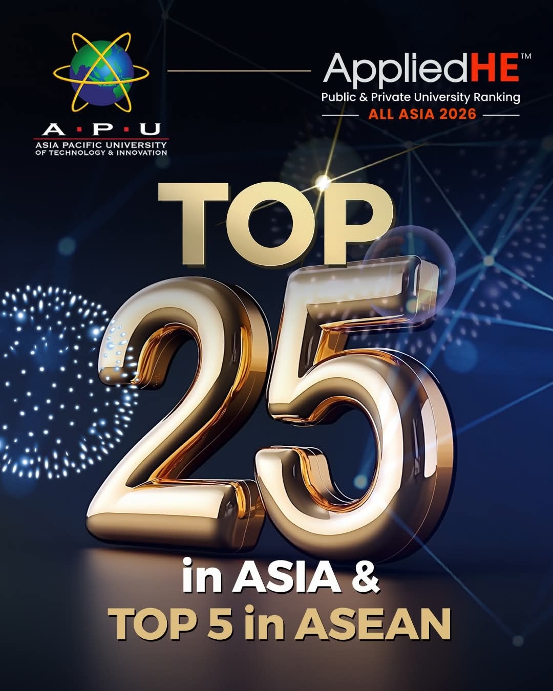 Education - APU is proud to be ranked Top 25 in Asia and Top 5 in ASEAN ...
