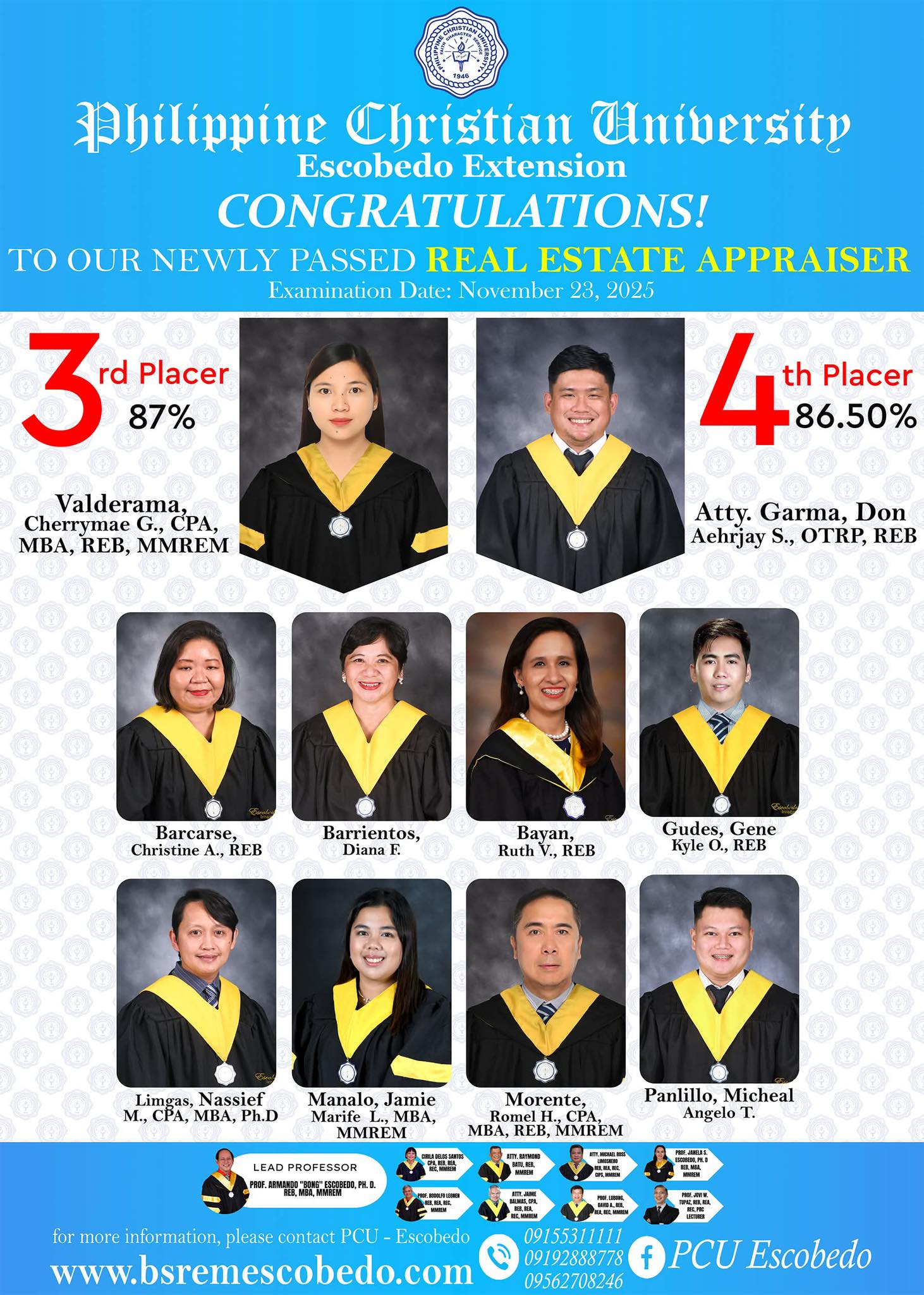 BSREM - RESULTS ARE OUT! 🎉💙💛 PCU Escobedo proudly congratulates all ...