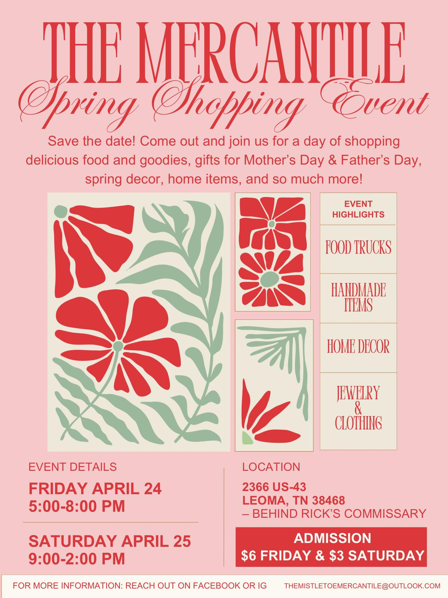 The Mercantile - Spring Shopping Event | Lawrenceburg TN