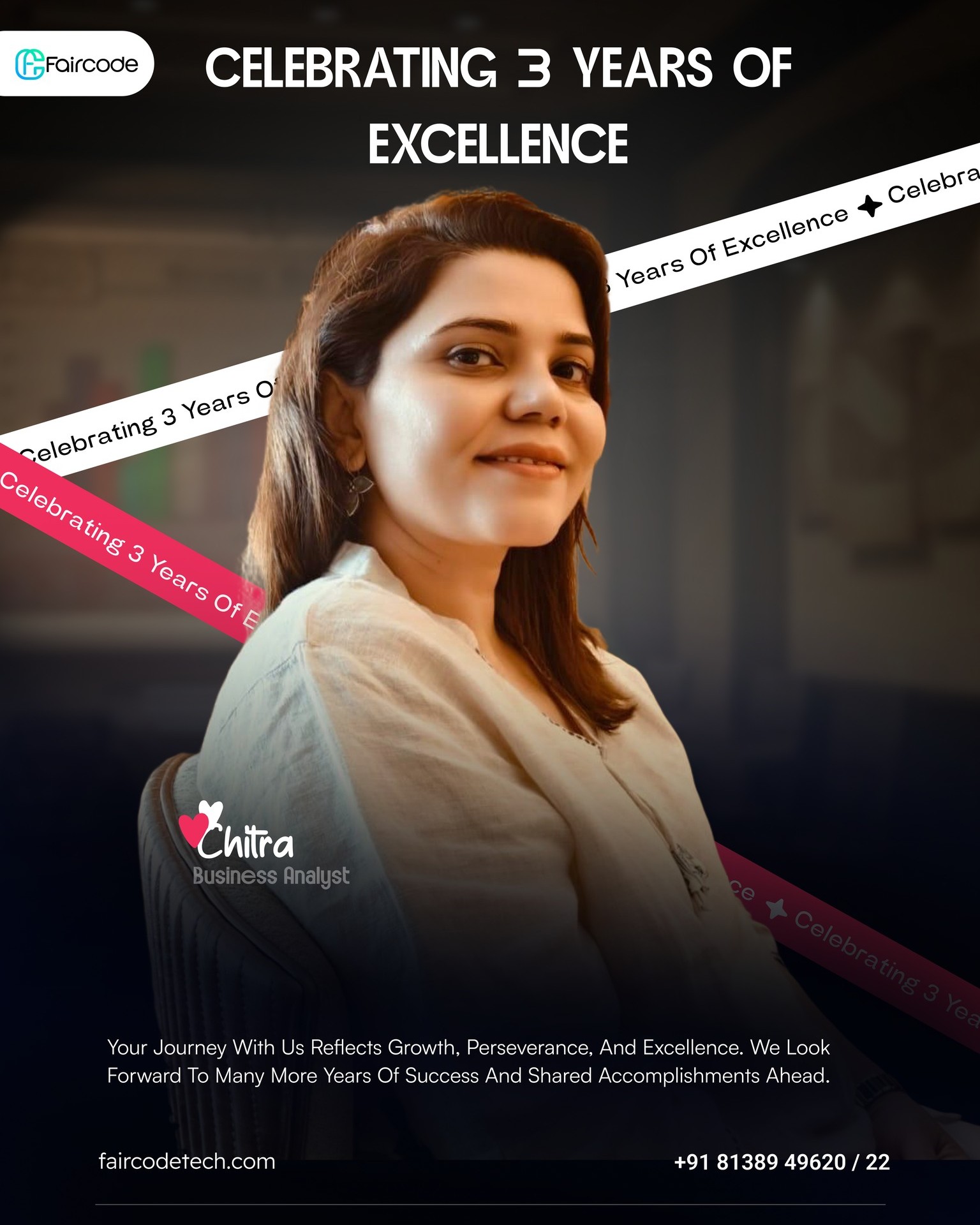 Faircode - Celebrating 3 Years of Excellence🎉 Congratulations to Chitra ...
