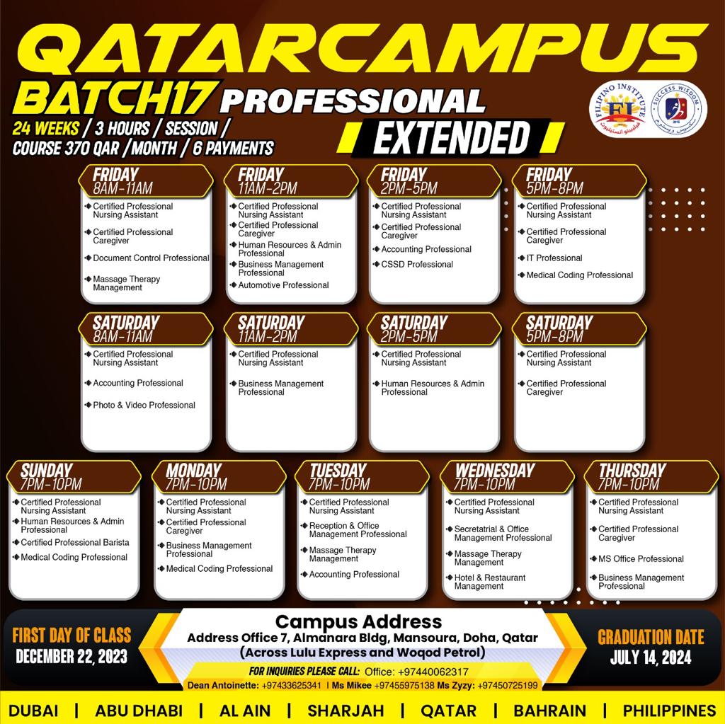 24-WEEKS PROFESSIONAL DIPLOMA... - Filipino Institute - Qatar