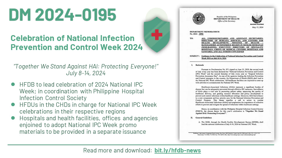 HFDB - Department Memorandum No. 2024-0195 May 13, 2024 Guidance in the ...