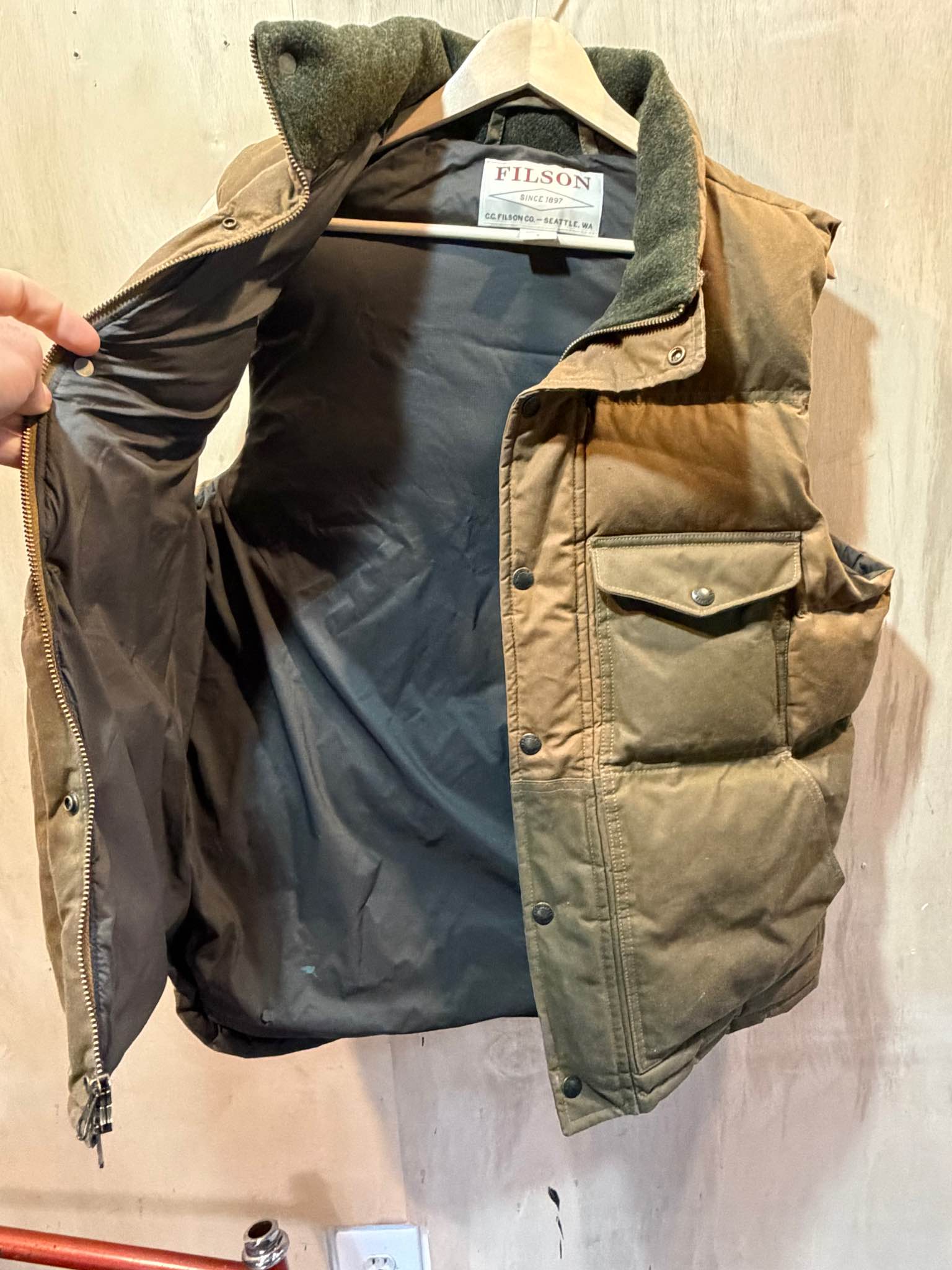 Filson Down Waxed canvas vest - Vests - Portland, Oregon | Facebook ...