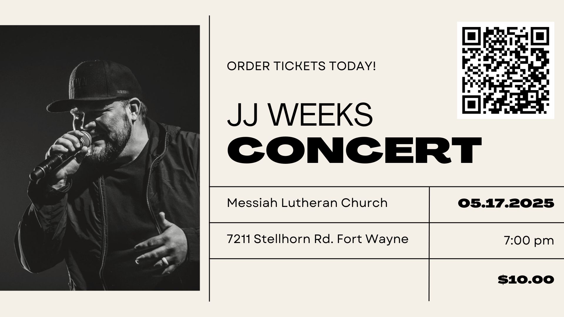 JJ Weeks Concert at Messiah