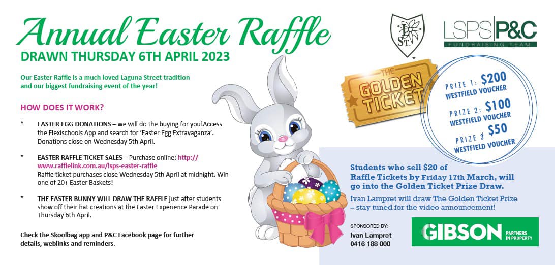 Laguna - Our annual Easter Raffle is LIVE! It’s that time of year to ...