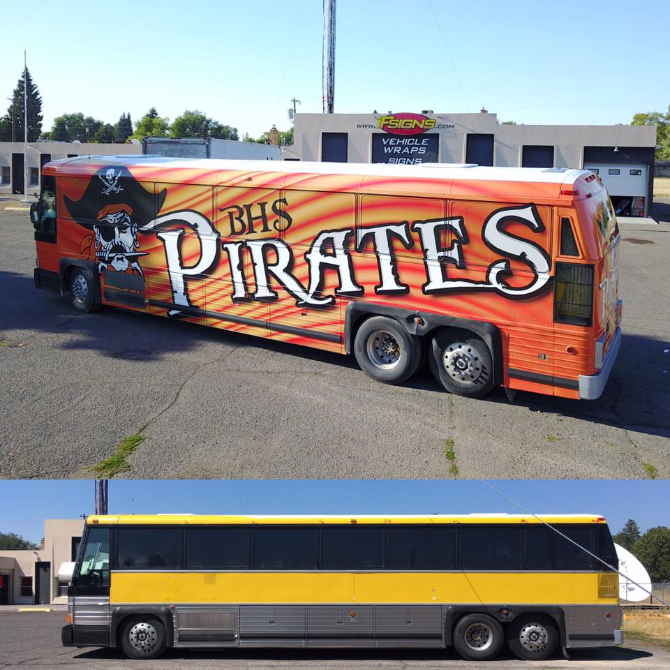 IF Signs - Here is a before and after of a bus done for...