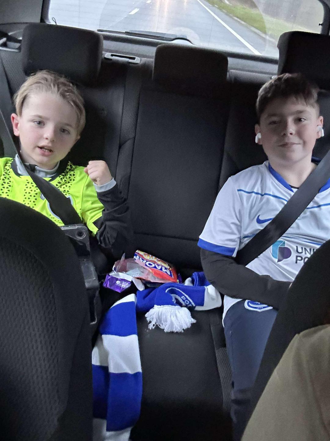 Football - Young Portsmouth fans on the way to Wales for Swansea away ...