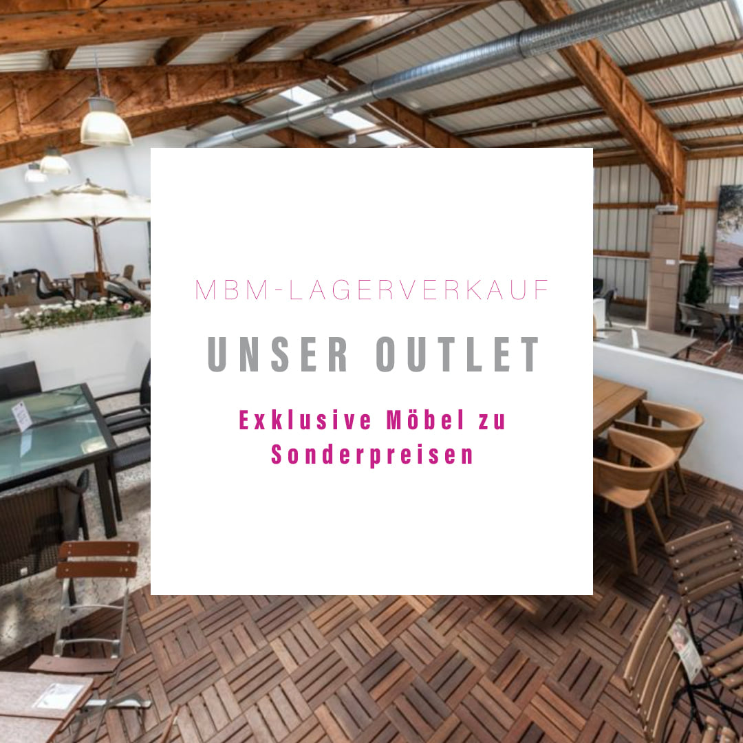 Kennt ihr schon unser MBM-Outlet, Deutschlands größten Gartenmöbel-Sonderverkauf?! Mit Spezialangeboten, radikal reduziert. Kommt vorbei, lasst euch inspirieren, beraten und nehmt eure neuen Lieblingsmöbel direkt mit nach Hause! 💜 📍 Steinbuchstraße 3