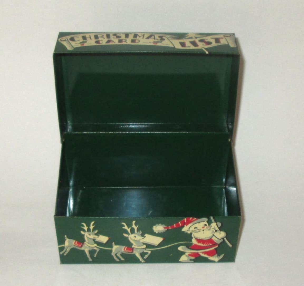 ⭐︎希少 50s USA未使用品 クリスマスカードセット ヴィンテージ How adorable is this 1950s STYLECRAFT “Christmas Card List” metal